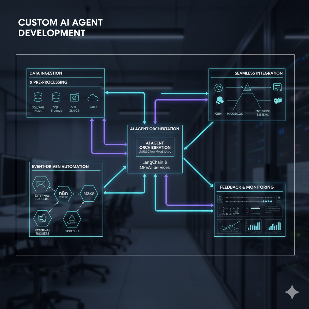 Custom AI Agent Development illustration